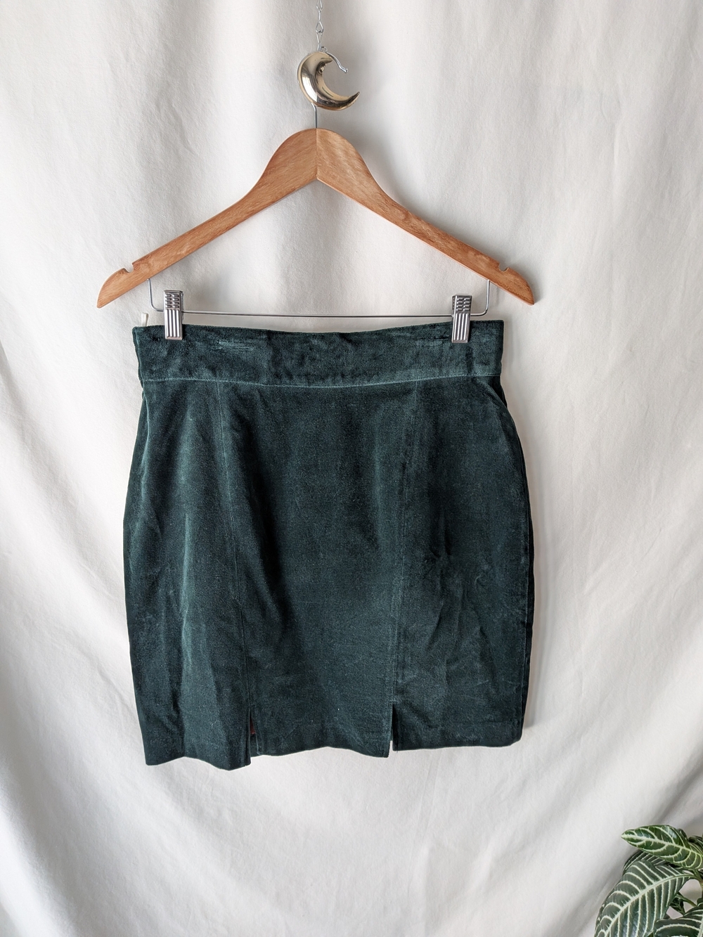 Vintage United Colors Of Benetton Dark Green VelourMini Skirt